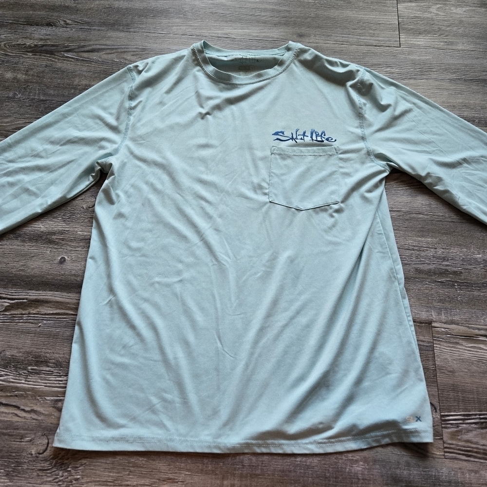 Salt Life Men's Light Blue Long Sleeve Shirt